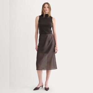 NWT EVERLANE MIDI SKIRT IN COTTON-SILK ORGANZA